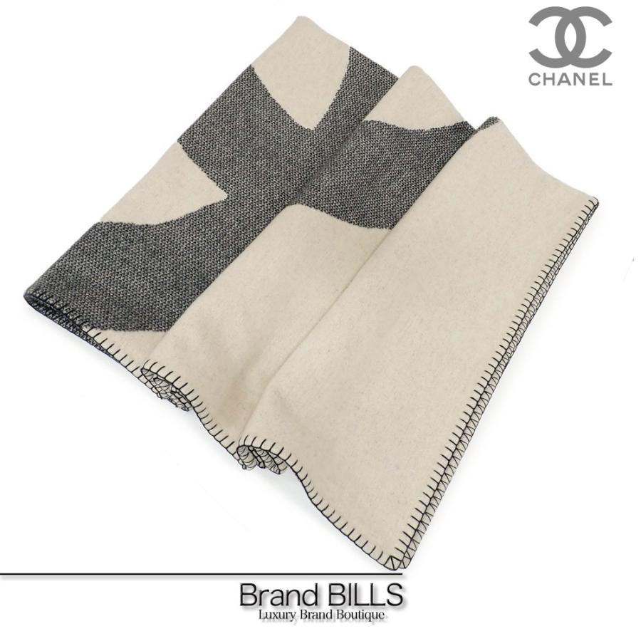 CHANEL 美品 シャネル ココマーク ブランケット カシミヤ ウール CHANEL 美品 シャネル ココマーク ブランケット カシミヤ ウール
