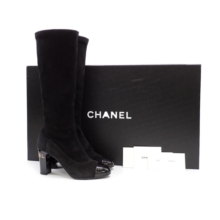 CHANEL 美品 シャネル ロングブーツ ラインストーン G35001 CHANEL 美品 シャネル ロングブーツ ラインストーン G35001