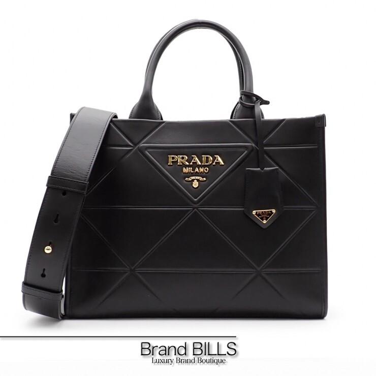 PRADA（プラダ） 未使用品 シンボル トップ ステッチ トートバッグ