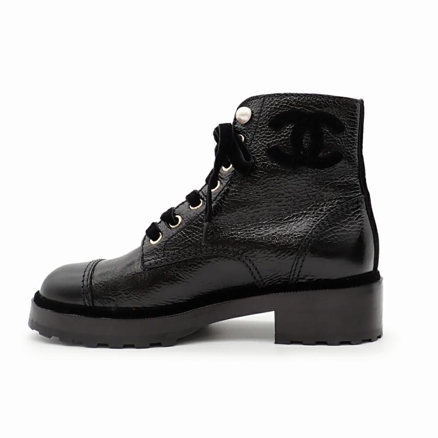 CHANEL（シャネル） 美品 ショートブーツ レースアップ ココマーク