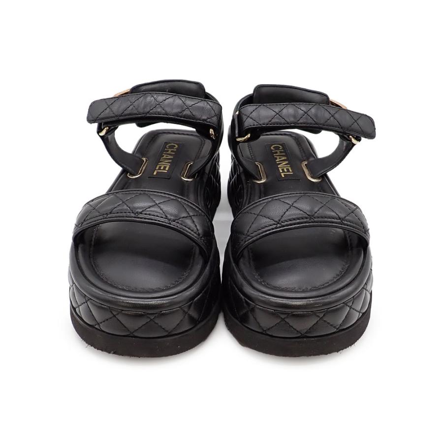 CHANEL（シャネル） 美品 マトラッセ サンダル G39143 #37 24cm ココ