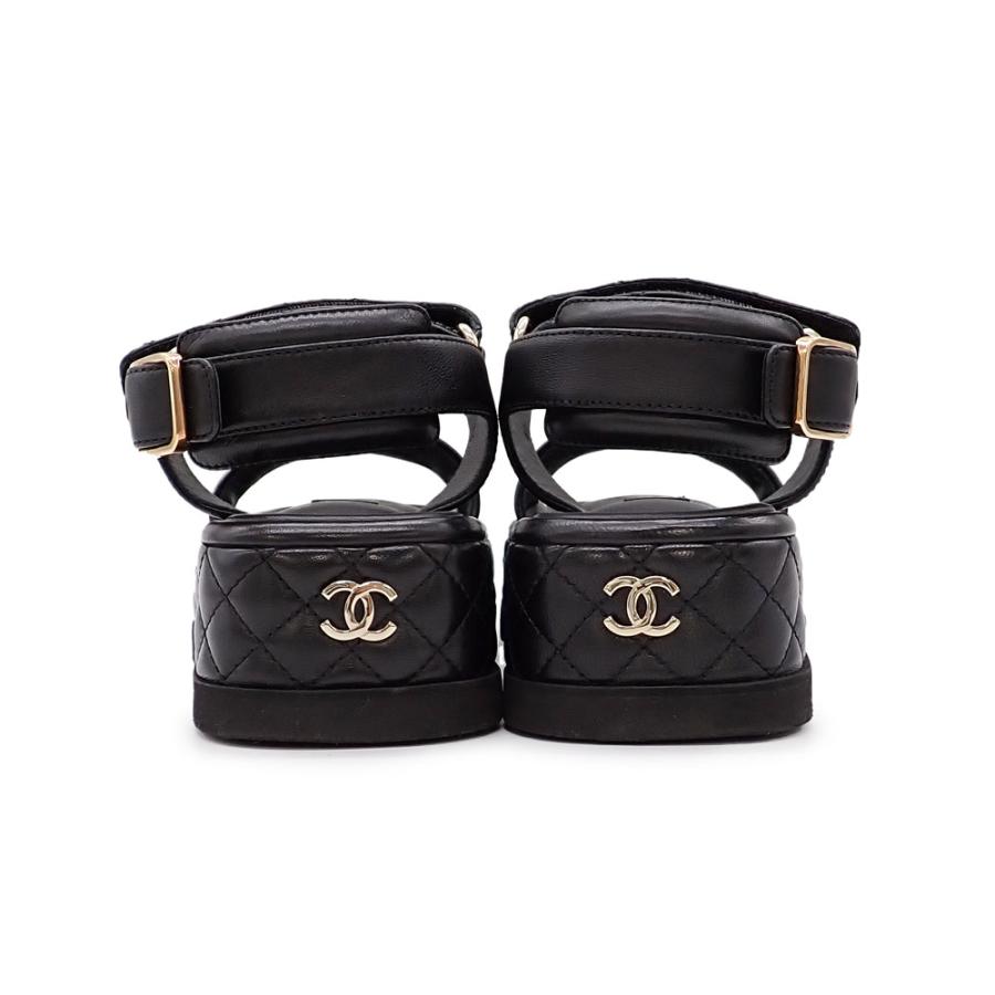 CHANEL（シャネル） 美品 マトラッセ サンダル G39143 #37 24cm ココ