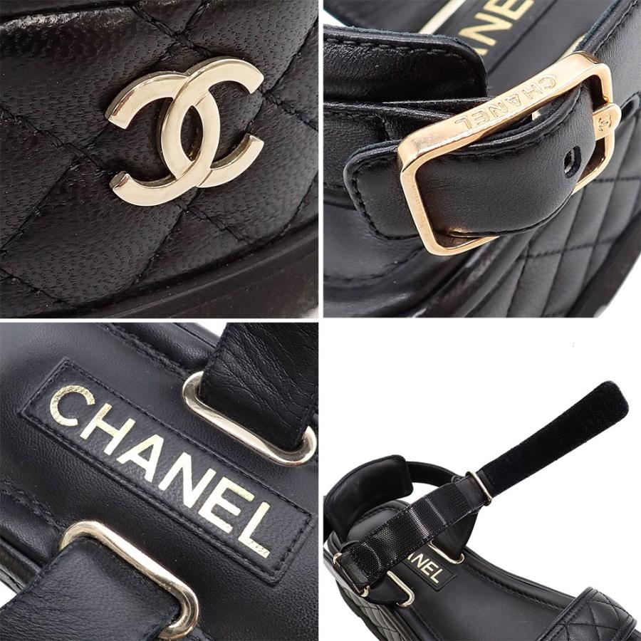 可愛いすぎ❤︎CHANEL♡パール♡ココマーク♡マトラッセ♡サンダル❤︎37 CHANEL（シャネル） 美品 マトラッセ サンダル G39143 #37 24cm ココ