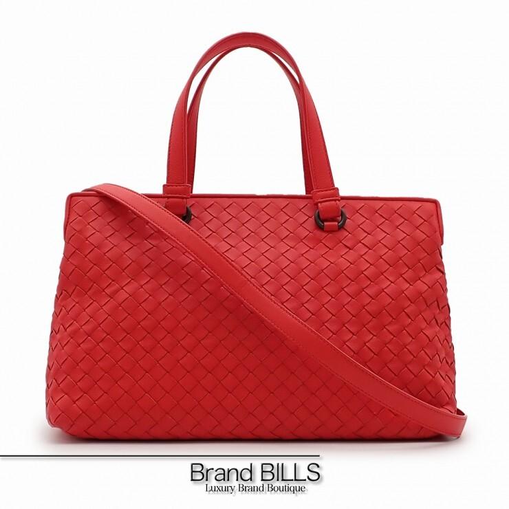 美品 BOTTEGA VENETA ボッテガヴェネタ イントレチャート ハンドバッグ 