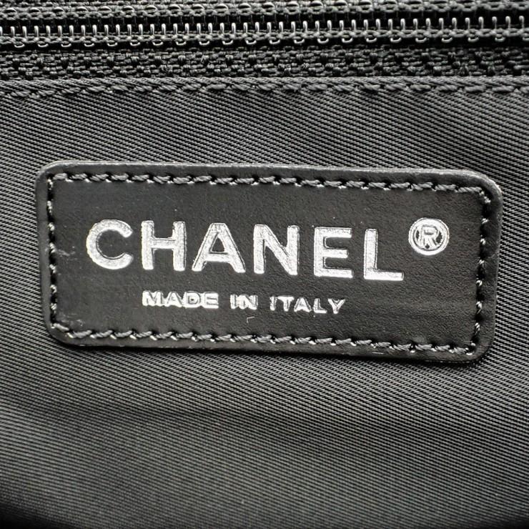 未使用品 CHANEL シャネル ニュートラベルライン トートMM トートバッグ A15991 ナイロンジャガード バイカラー ホワイト レディースの画像