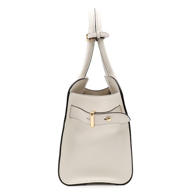 PRADA プラダ ホワイトレザー プラハンドル ハンドバッグ PRADA（プラダ） 未使用品 ソフトグレインレザー トートバッグ