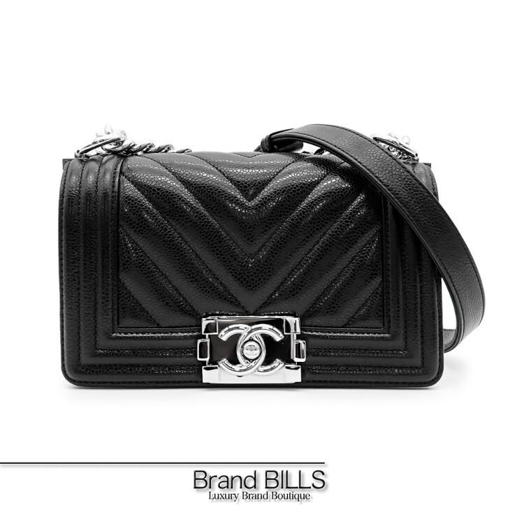美品 CHANEL シャネル ボーイシャネル ライン スモール A67085 キャビアスキン ブラック レディース CHANEL（シャネル） 美品 ボーイシャネル ライン スモール ショルダー