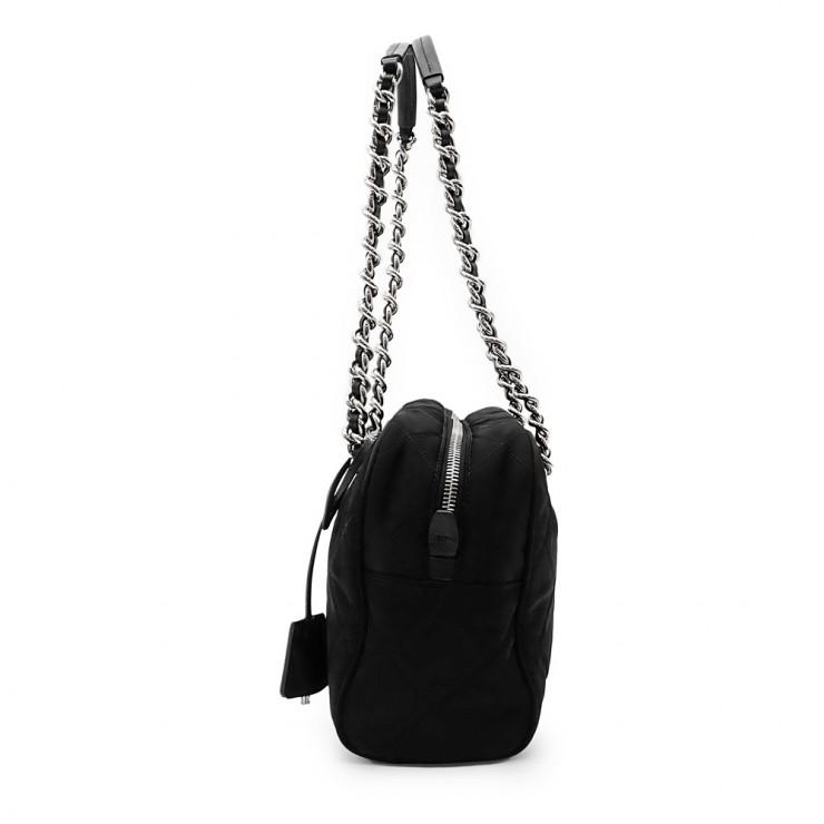 プラダ テスートインプントゥ トライアングルロゴ キルティング チェーン ショルダーバッグ 1BB072 ブラック【中古】 PRADA（プラダ） 未使用品 テスート インプントゥ チェーンショルダー