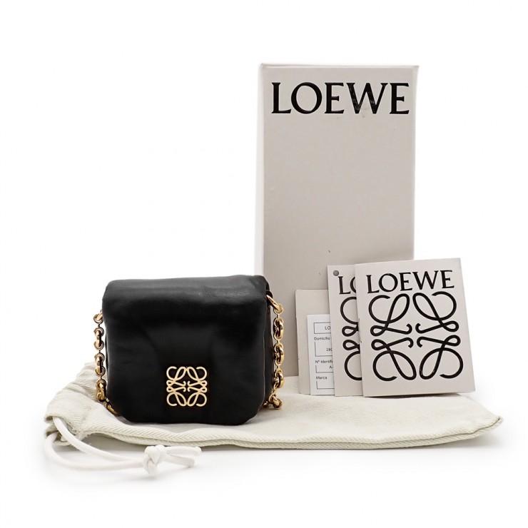 未使用品 LOEWE ロエベ パファー ゴヤ ケース C896120X03 シャイニーパラム ブラック レディース coeuriche777_12309