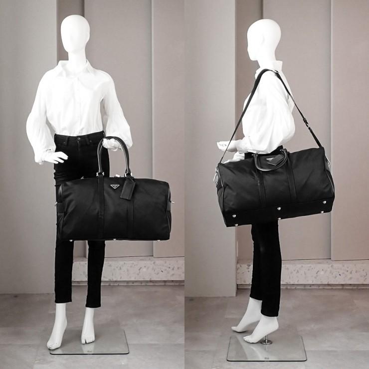 美品 PRADA ボストンバッグ 大容量 ハンドバッグ ナイロン ブラック PRADA（プラダ） バッグ メンズ ブランド ボストンバッグ ナイロン