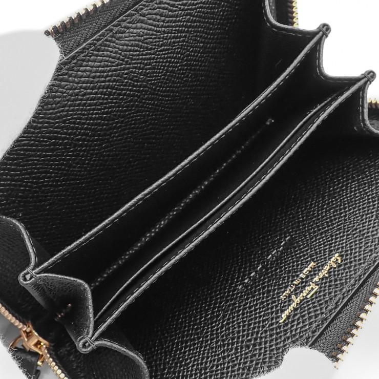 サルヴァトーレフェラガモ ヴァラ 二つ折り財布 ウォレット 小銭入れ 革 黒 FERRAGAMO（フェラガモ） Salvatore Ferragamo 財布 二つ折り財布