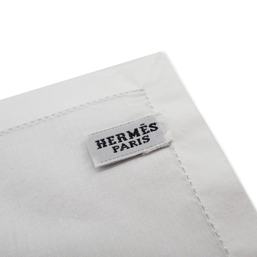 未使用品 HERMES エルメス ハンカチ エブリン 081019G 刺しゅう BLANC ホワイト｜brand-bills｜06