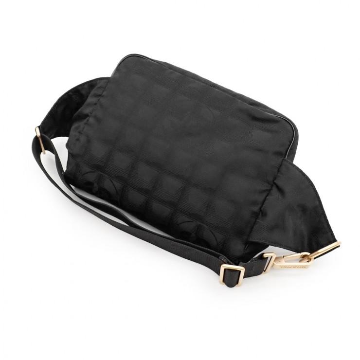 未使用品 CHANEL シャネル ニュートラベルライン ウエストバッグ ボディバッグ A29346 10番台 ナイロンジャガード ブラック レディースの画像