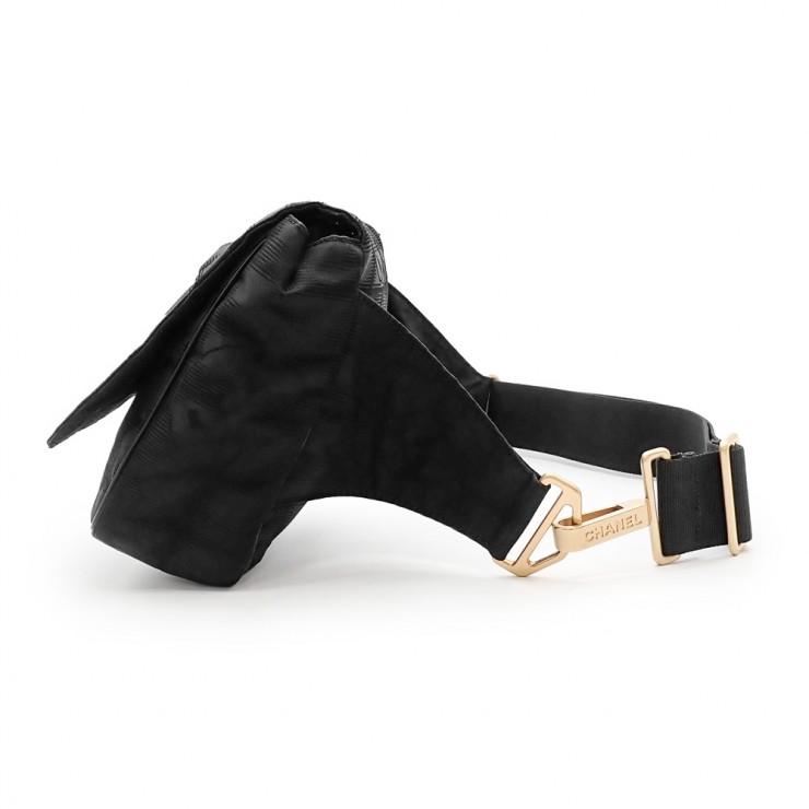 未使用品 CHANEL シャネル ニュートラベルライン ウエストバッグ ボディバッグ A29346 10番台 ナイロンジャガード ブラック レディースの画像