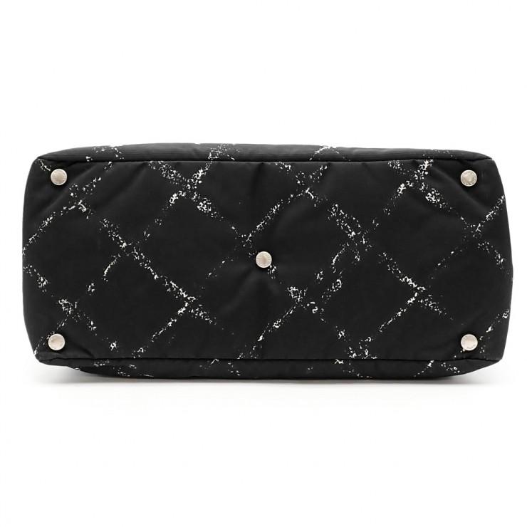 未使用品 CHANEL シャネル 旧トラベルライン トートMM トートバッグ A11833 3番台 ナイロン ブラック レディースの画像