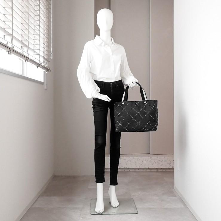 未使用品 CHANEL シャネル 旧トラベルライン トートMM トートバッグ A11833 3番台 ナイロン ブラック レディースの画像