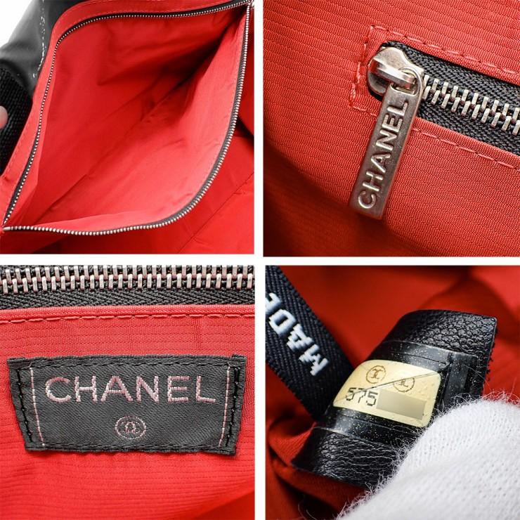 未使用品 CHANEL シャネル 旧トラベルライン トートMM トートバッグ A11833 3番台 ナイロン ブラック レディースの画像