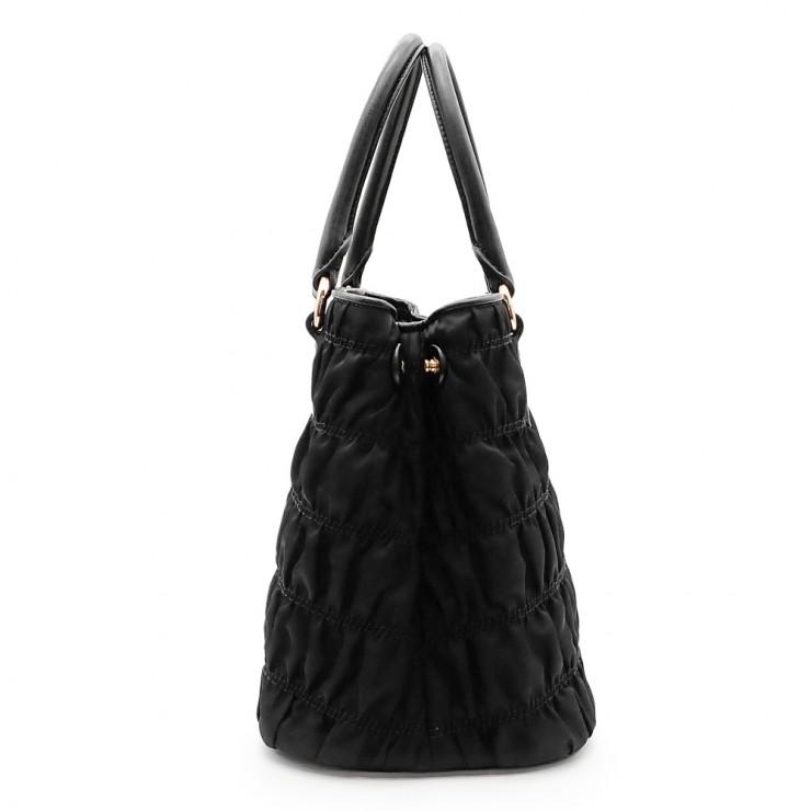 PRADA プラダ テスートナイロン ワンハンドル ハンドバッグ ブラック PRADA（プラダ） 未使用品 テスートギャザー 2wayバッグ ハンドバッグ