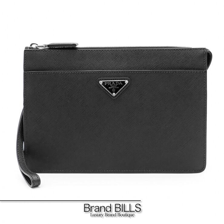 PRADA（プラダ） 未使用品 サフィアーノレザー ポーチ クラッチバッグ