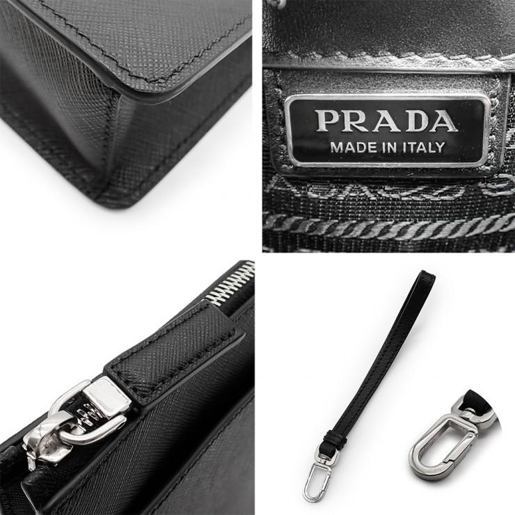 PRADA（プラダ） 未使用品 サフィアーノレザー ポーチ クラッチバッグ