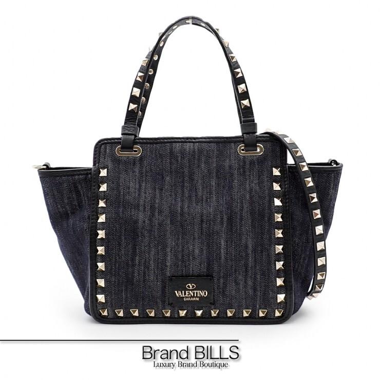 美品 VALENTINO ヴァレンチノ ロックスタッズ ミニトートバッグ 2way 