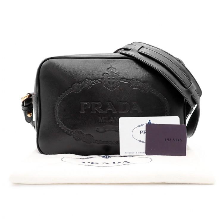 PRADA（プラダ） 未使用品 エンボスロゴ ショルダーバッグ クロス