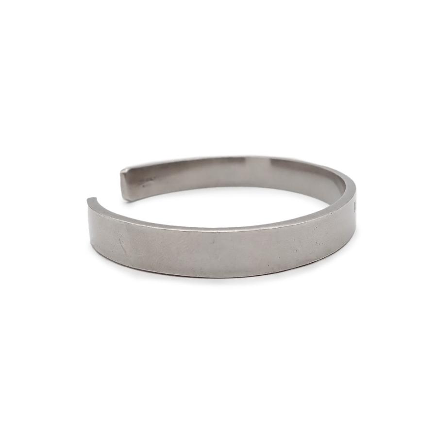 Maison Margiela シルバー ロゴ カフ バングル ブレスレット 美品 Maison Margiela メゾンマルジェラ ロゴカフブレスレット