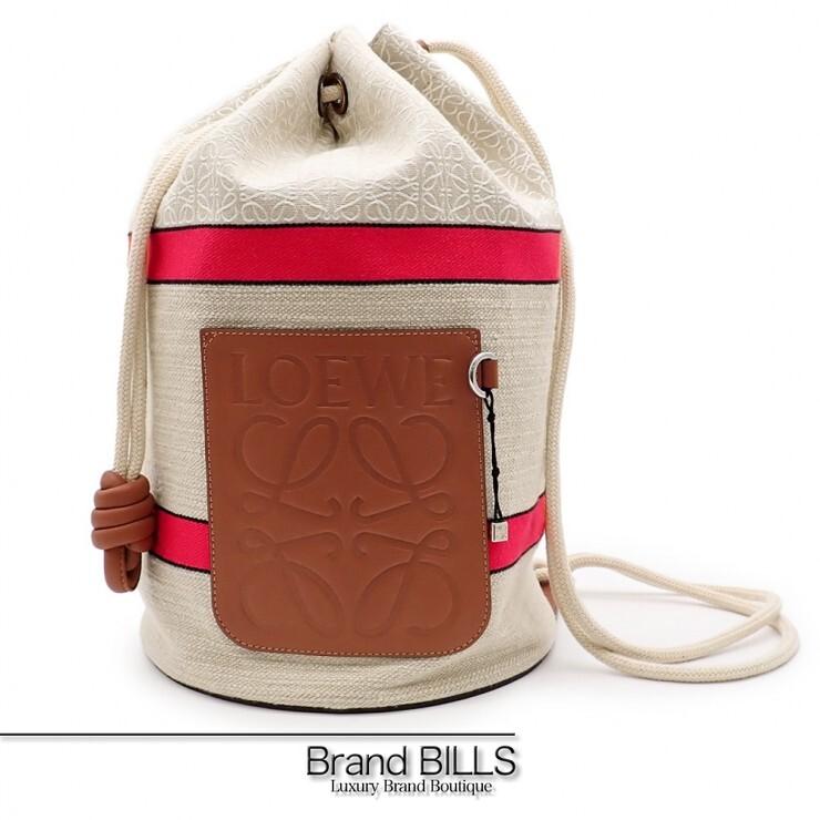 未使用品 LOEWE ロエベ パウラズイビザ セーラーバッグ ショルダーバッグ キャンバス カーフレザー アイボリー B734Z17X25 | LOEWE