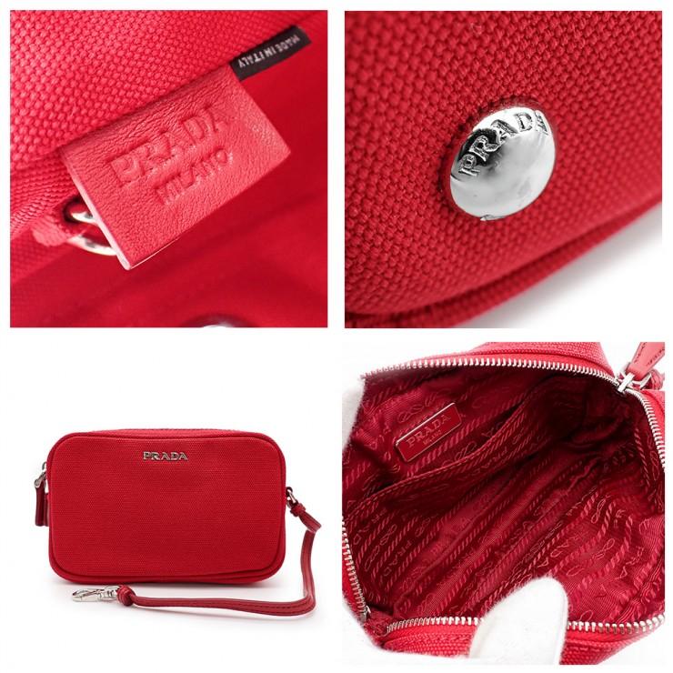 未使用品 PRADA プラダ カナパ 1BG439 キャンバス ロッソ （レッド） レディース PRADA - 未使用品 PRADA プラダ カナパ 1BG439 キャンバス ロッソ