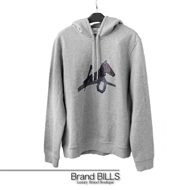 HERMES（エルメス） 未使用品 レザーパッチ プルオーバー #M 綿