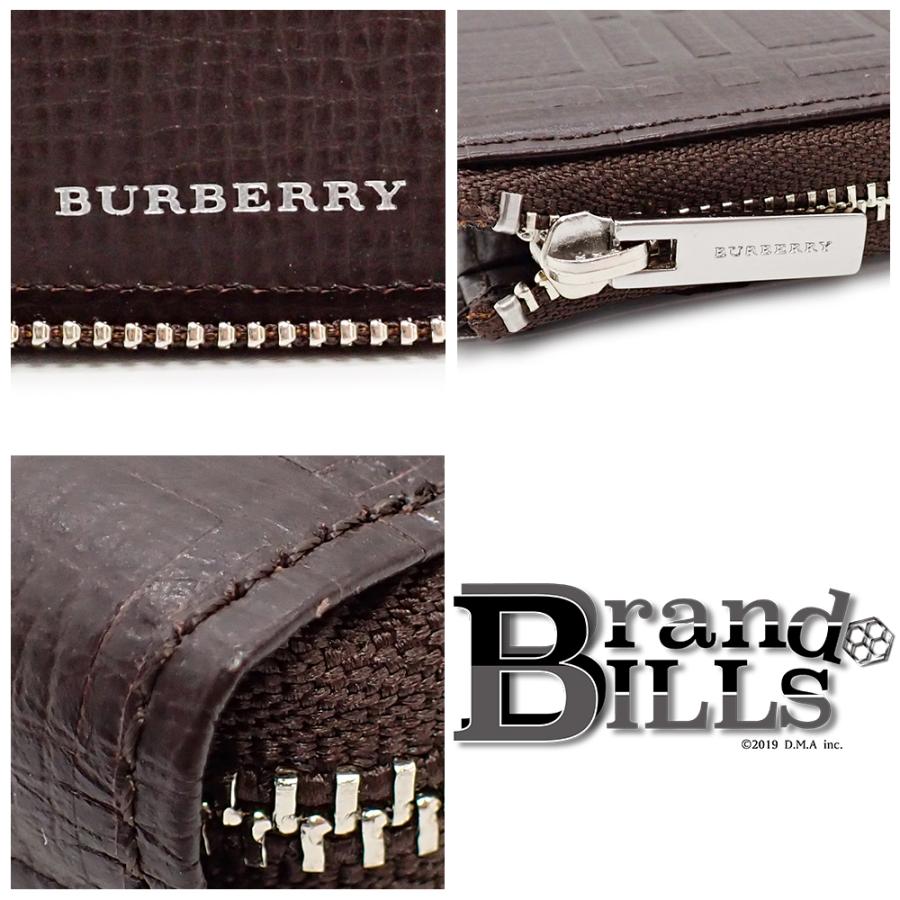 未使用品 BURBERRY バーバリー ラウンドファスナー財布 コインケース キーケース カードホルダー レザー ブラウン｜brand-bills｜09