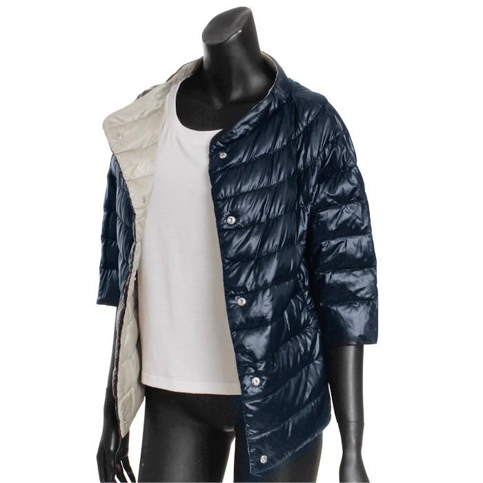 Herno ヘルノ ダウンジャケット 2way リバーシブル ダウンコート レディース ショート アウター 7分袖 超軽量 グレー ネイビー Pi04d 117 2135g 2135g Lfo Love Fashion Outlet 通販 Yahoo ショッピング