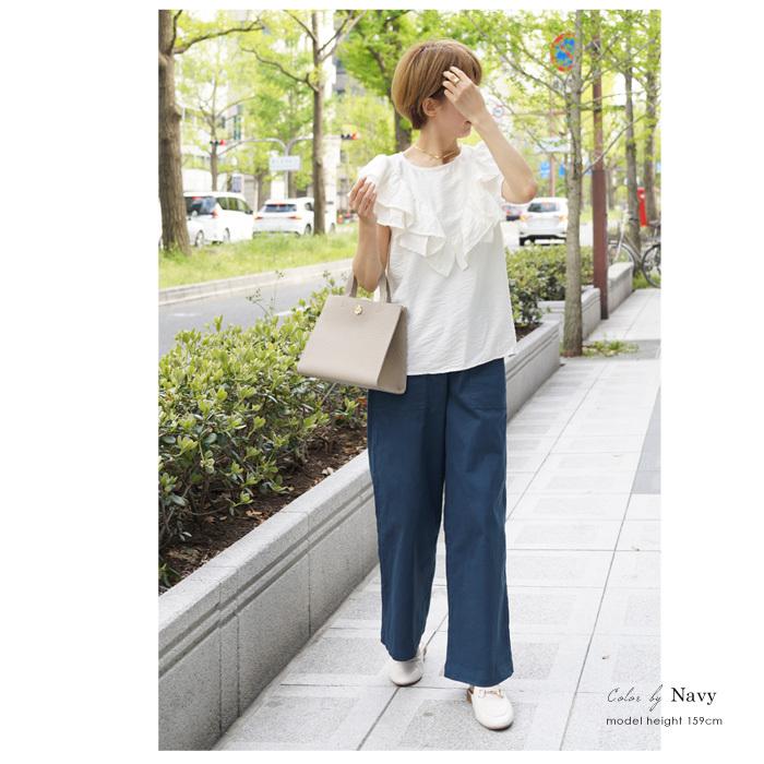 ワイドパンツ カーゴパンツ ベイカーパンツ ワイド チノパンツ ワイドチノ レディース ボトムス M L ハイウエスト ストレッチ Ss 5541 5541 Lfo Love Fashion Outlet 通販 Yahoo ショッピング