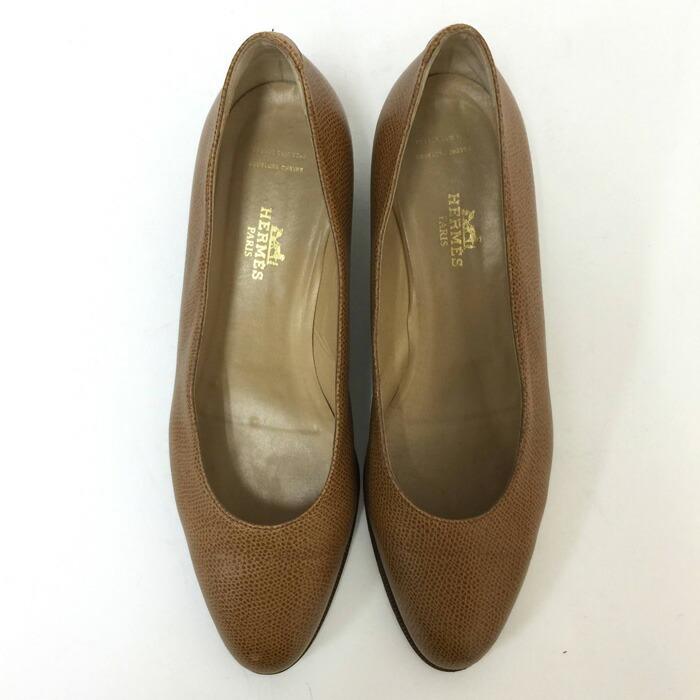 エルメス HERMES プレーントゥ パンプス レザー サイズ36 23cm相当 ブラウン【中古】_1