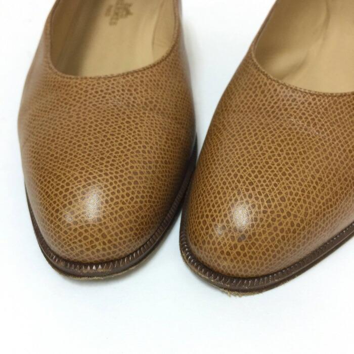 エルメス HERMES プレーントゥ パンプス レザー サイズ36 23cm相当 ブラウン【中古】_2