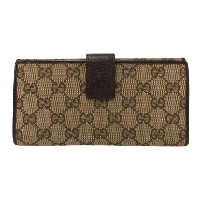 ✨美品✨GUCCI グッチ GGキャンバス レザー Wホック 長財布 ブラウン GUCCI（グッチ） GUCCI GGキャンバス Wホック 長財布 181699 ブラウン