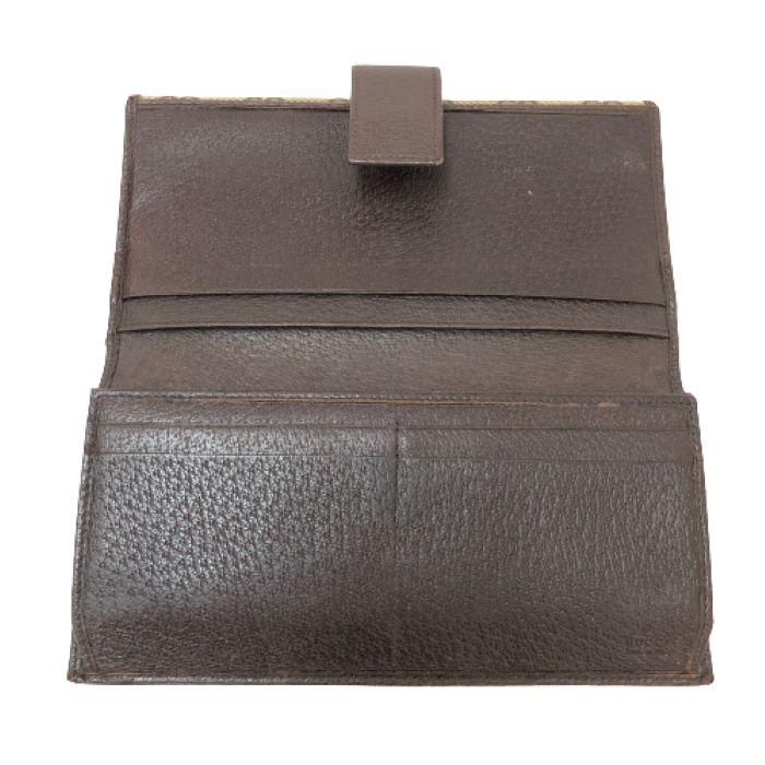 GUCCI（グッチ） GUCCI GGキャンバス Wホック 長財布 181699 ブラウン