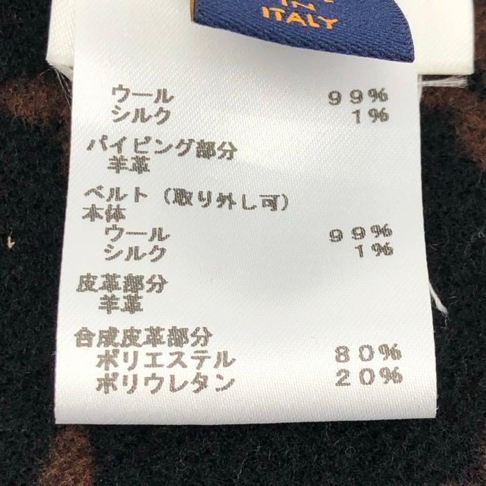 LOUIS VUITTON ルイ・ヴィトン フーデッド ラップケープコート FJC013YCV ポンチョ ウール/シルク ブラック ブラウン レディース 【中古】の画像
