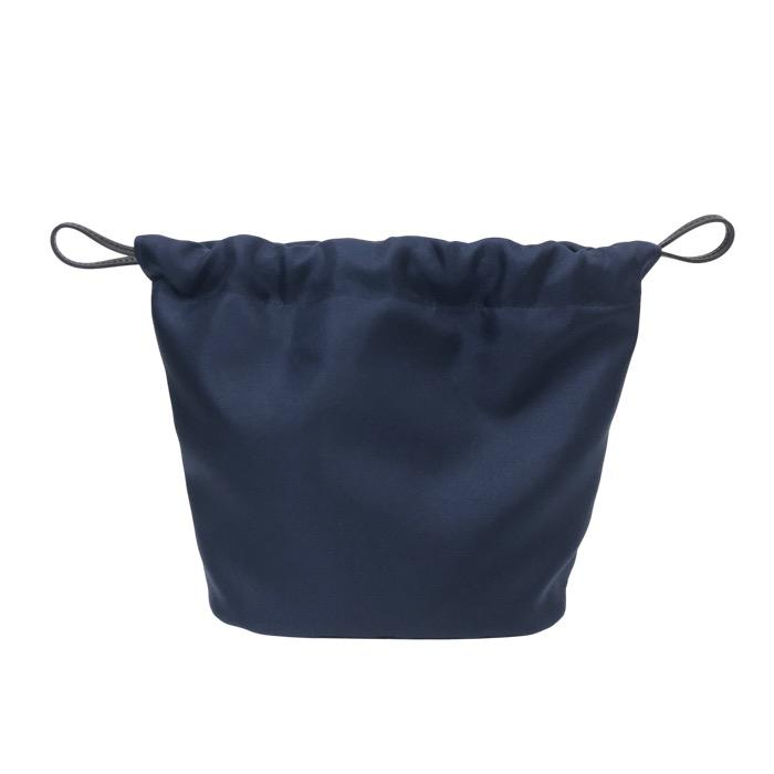HERMES エルメス MANUFACTURE DE BOUCLERIES シェーヌダンクル 080245CA ハンドバッグ シルク/マダムカーフスキン ノワール ネイビー Y刻【中古】【美品】の画像