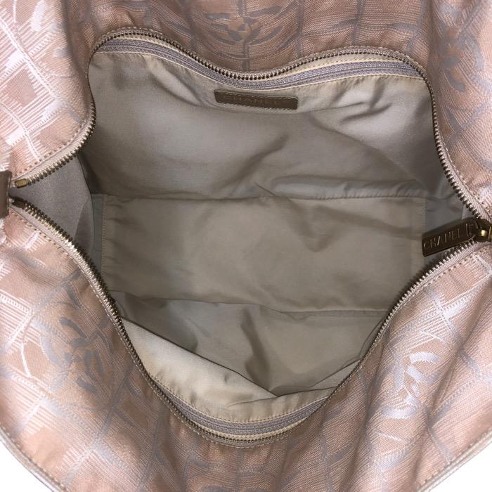 CHANEL シャネル ニュートラベルライン トートGM ギャランティカード付 A15825 トートバッグ レザー/ナイロンキャンバス ベージュ【中古】レディースの画像