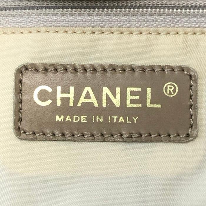CHANEL シャネル ニュートラベルライン トートGM ギャランティカード付 A15825 トートバッグ レザー/ナイロンキャンバス ベージュ【中古】レディースの画像