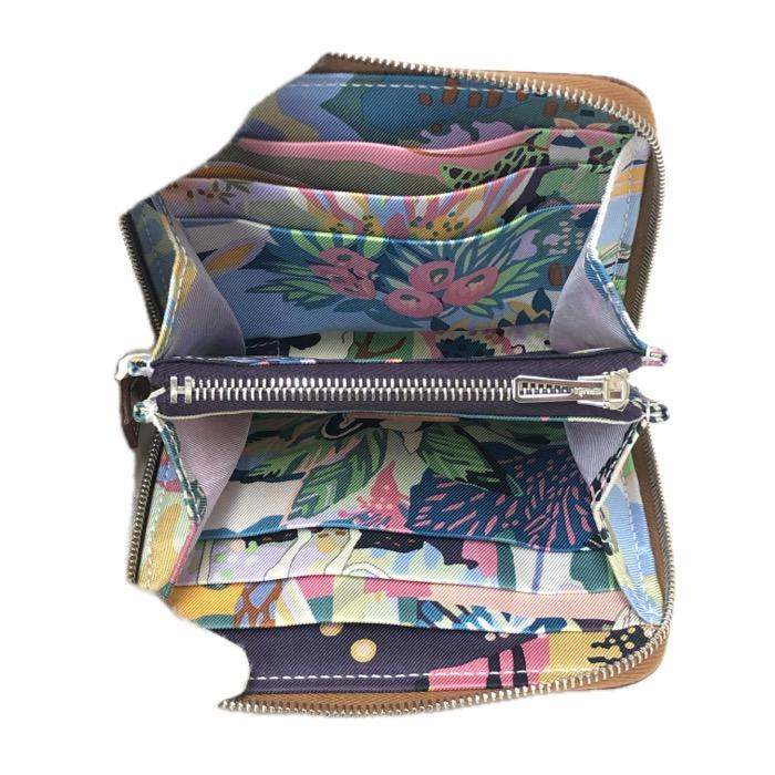 HERMES エルメス アザップ シルクイン コンパクト 二つ折り財布 レザー ゴールド（キャメル系）シルバー金具 W刻印【中古】【新品同様】【美品】レディースの画像