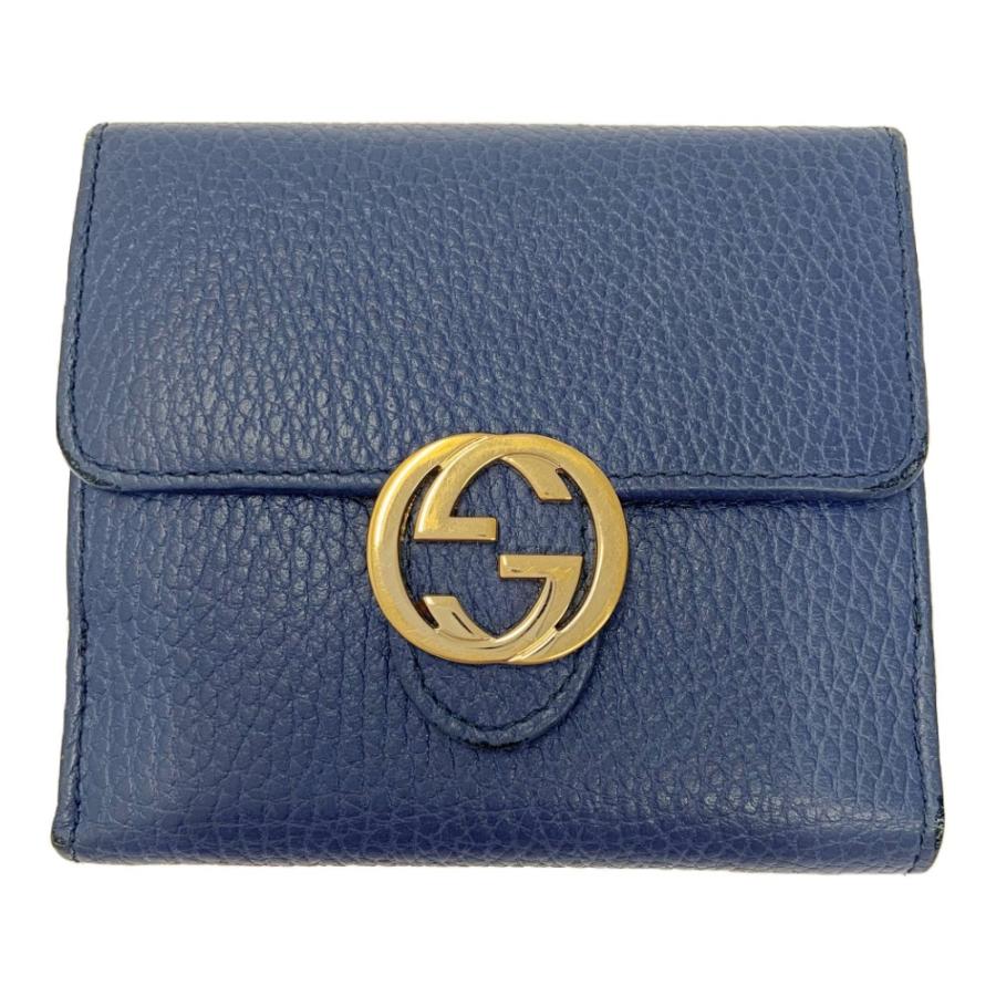 GUCCI 【箱付き】 グッチ 615525・1147 レザー インターロッキングG 二 