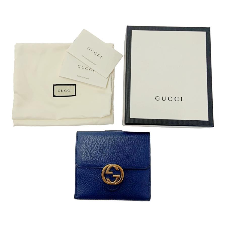 箱付き】 GUCCI グッチ 615525・1147 レザー インターロッキングG 二 