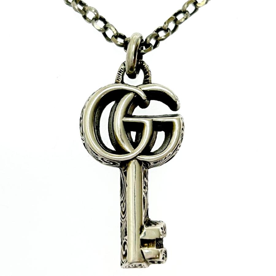 GUCCI グッチ シルバー アラベスク ダブルG キー ネックレス 15.0g 925 