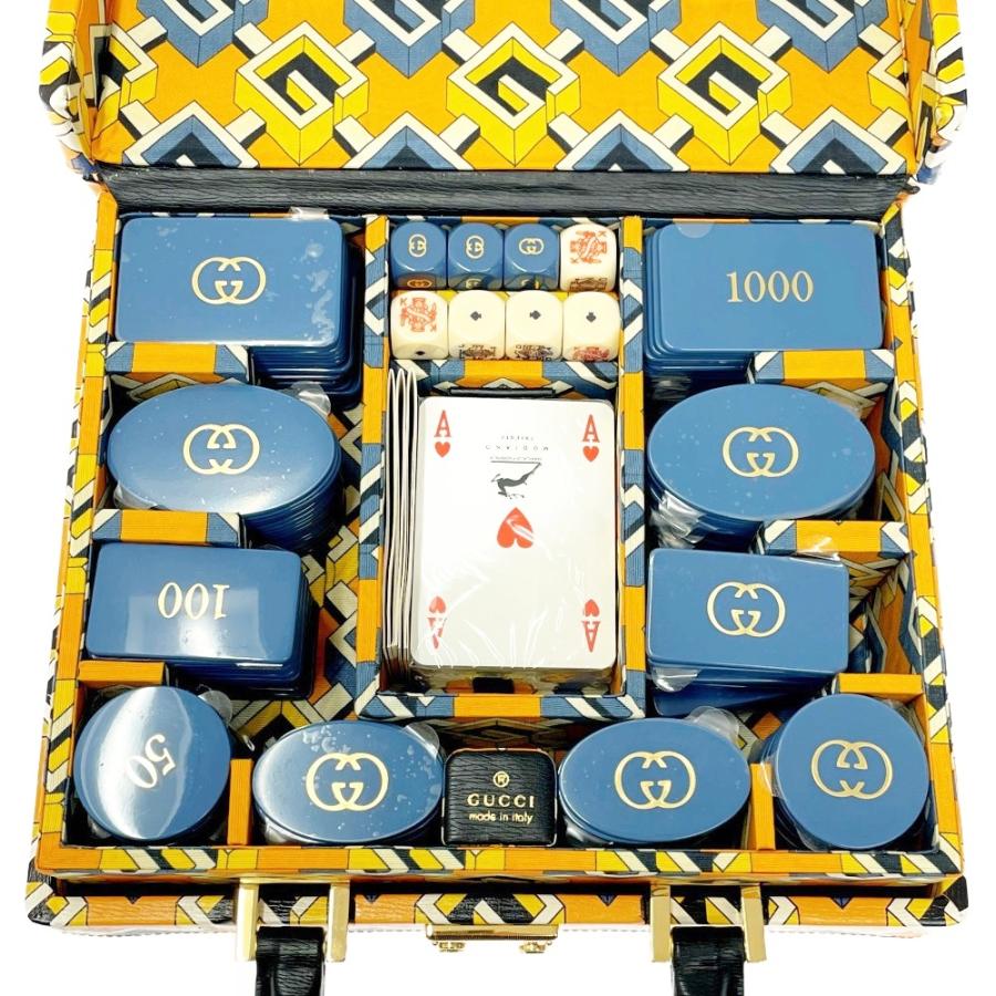 【箱付き】 GUCCI グッチ 662474 ポーカーセット ジオメトリックＧ オレンジ 353358の画像