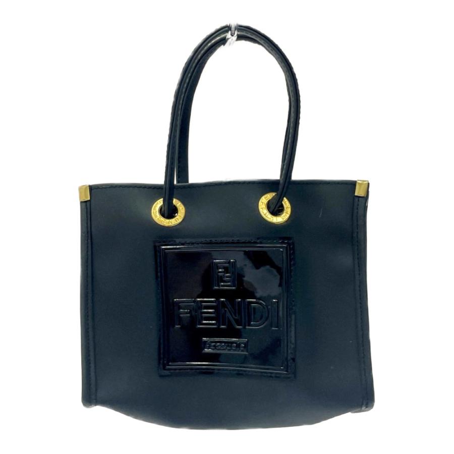 FENDI（フェンディ） エナメル ミニ ハンドバッグ ブラック 392005 