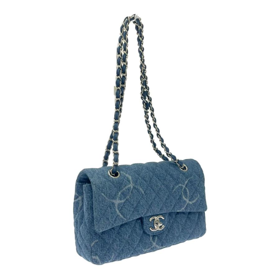 【箱付き】 CHANEL シャネル マトラッセ デニム ココマークプリント チェーンショルダーバッグ ブルー 465913 ショルダーバッグの画像
