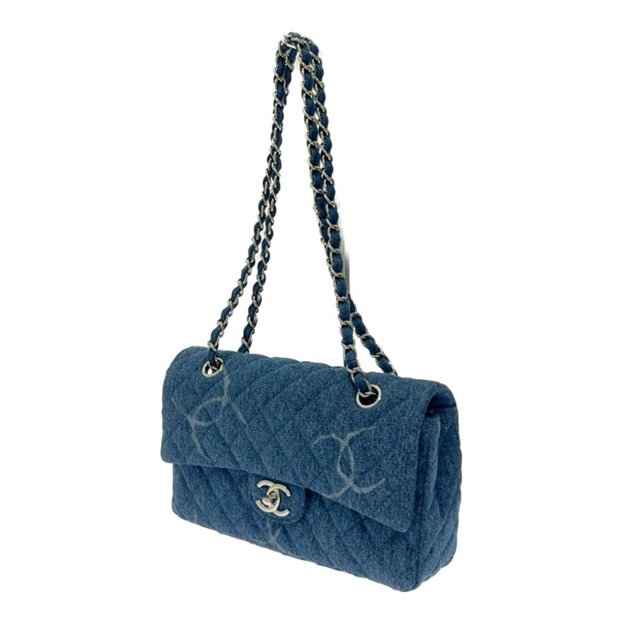 【箱付き】 CHANEL シャネル マトラッセ デニム ココマークプリント チェーンショルダーバッグ ブルー 465913 ショルダーバッグの画像