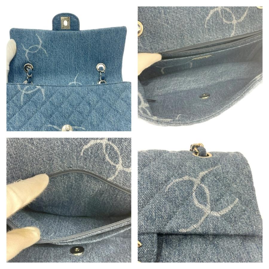 【箱付き】 CHANEL シャネル マトラッセ デニム ココマークプリント チェーンショルダーバッグ ブルー 465913 ショルダーバッグの画像